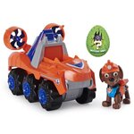 Pat patrouille - vehicule + figurine deluxe zuma dino rescue paw patrol - 6059524 - voiture a remonter jeu jouet enfant 3 ans