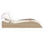 vidaXL Chaise longue avec coussins beige 114x205x73 cm résine tressée