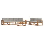 vidaXL Ensemble de canapés d'extérieur 8 Pièces Gris Naturel et Clair