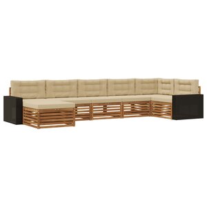 vidaXL Ensemble de canapés d'extérieur 7 pc Naturel et Beige