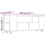 Vidaxl meuble tv gris béton 120x35x48 cm bois d'ingénierie