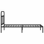 vidaXL Cadre de lit métal sans matelas avec tête de lit noir 100x190cm