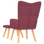 vidaXL Chaise de relaxation avec tabouret Rouge bordeaux Tissu