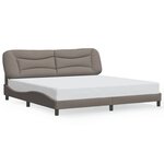 vidaXL Cadre de lit avec LED sans matelas Hvar taupe 200x200 cm tissu