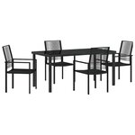 vidaXL Ensemble de salle à manger pour jardin 5 Pièces Noir