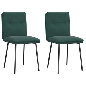 vidaXL Chaises à manger lot de 2 Vert foncé Velours