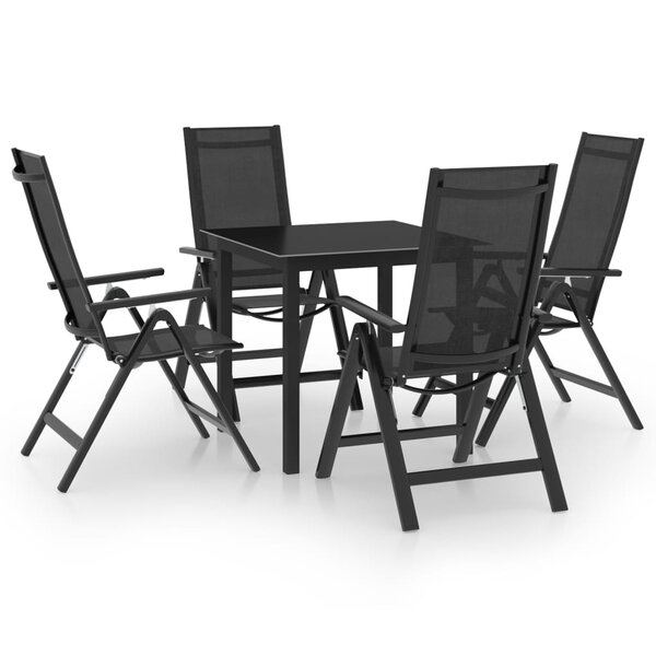 vidaXL Ensemble à manger de jardin 5 Pièces aluminium anthracite