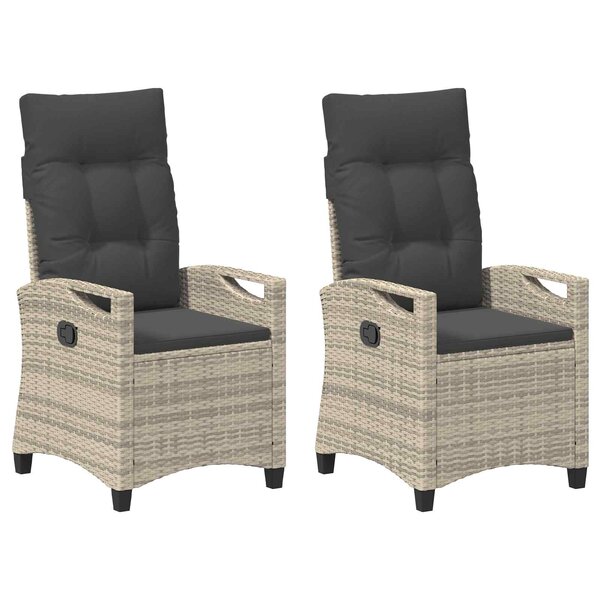 vidaXL Chaise de jardin 2 pc Gris clair et gris foncé