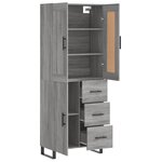 vidaXL Buffet haut Sonoma gris 69 5x34x180 cm Bois d'ingénierie