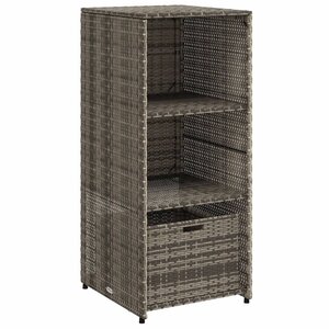 vidaXL Armoire de rangement de jardin gris 50x55x115 cm résine tressée