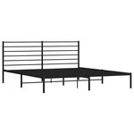 vidaXL Cadre de lit métal sans matelas avec tête de lit noir 183x213cm