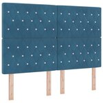 vidaXL Tête de lit LED avec bandes LED Bleu foncé 144 cm Velours
