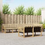 vidaXL Ensemble de canapés d'extérieur 8 Pièces Blanc et Beige