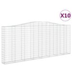 vidaXL Paniers à gabions arqués 10 Pièces 400x30x160/180 cm Fer galvanisé