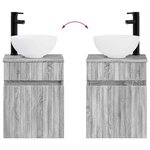 vidaXL Meuble de lavabo mural Sonoma gris 39 x 35 x 63 cm