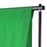 Vidaxl toile de fond coton vert 300 x 300 cm incrustation