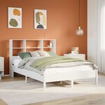 vidaXL Lit bibliothèque sans matelas blanc 160x200 cm bois pin massif