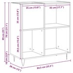 vidaXL Cabinet média chêne fait main 84 5x38x90 cm en bois d'ingénierie