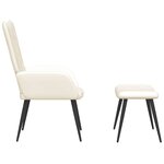 vidaXL Chaise de relaxation avec tabouret Blanc crème Velours