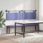 vidaXL Tête de lit suspendue Avec lumière LED Bleu denim Tissu