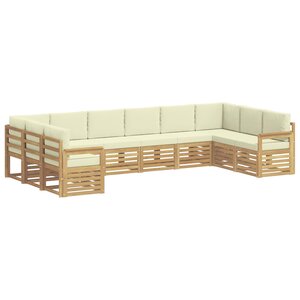 vidaXL Ensemble de canapés d'extérieur 7 Pièces Blanc et Crème