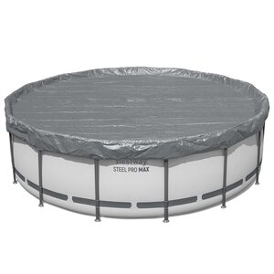 Bestway Couverture de piscine Ø4 57 m Rond Polyester Gris