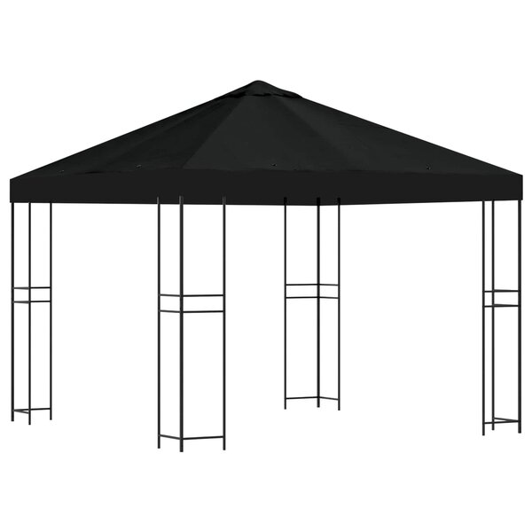 vidaXL Pavillon 3 x 3 m Noir Polyester et Acier 190 gsm