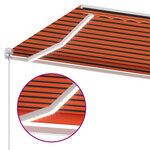 vidaXL Auvent manuel rétractable avec LED 400x350 cm Orange et marron