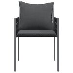 vidaXL Chaises de jardin avec coussins lot de 2 noir 54x61x83 cm rotin