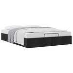 vidaXL Cadre de lit ottoman sans matelas noir 140x200 cm tissu