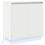 vidaXL Buffet LED avec porte Blanc 71 x 34 5 x 75 cm Bois d'ingénierie