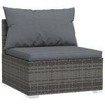 Salon de jardin meuble d'extérieur ensemble de mobilier 8 pièces avec coussins résine tressée gris 02_0017690