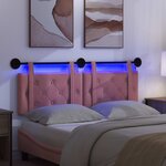 vidaXL Tête de lit suspendue Avec lumière LED Rose Velours