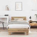 vidaXL Cadre de lit Chêne artisanal 90 x 200 cm Bois d'ingénierie
