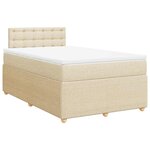vidaXL Sommier à lattes de lit avec matelas crème 120x190 cm tissu