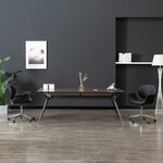 vidaXL Chaise pivotante de salle à manger Noir Similicuir