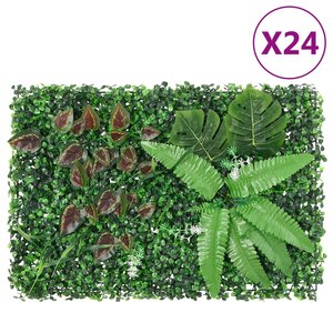 vidaXL Clôture à plantes artificielles 24 Pièces vert 40x60 cm