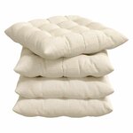 vidaXL Coussins de siège 4 Pièces Crème 40 x 40 x 6 cm