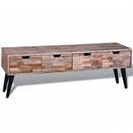 vidaXL Table console TV avec 4 tiroirs Bois de teck recyclé
