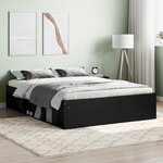 vidaXL Cadre de lit noir 135x190 cm double