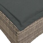 vidaXL Salon de jardin 3 Pièces avec coussins forme L gris résine tressée