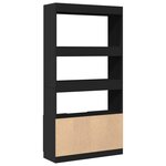 vidaXL Buffet haut noir 92x33x180 cm bois d'ingénierie