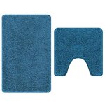 vidaXL Ensemble de tapis de bain antidérapants 2 Pièces Bleu PP