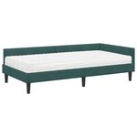 vidaXL Cadre de lit d'angle avec matelas Autre 2 Pièces Vert Velours