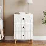 vidaXL Cabinet de chevet avec tiroir Blanc brillant 43 x 41 x 66 5 cm