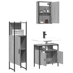 vidaXL Ensemble de meubles de salle de bain 3 Pièces Sonoma gris