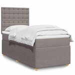 vidaXL Sommier à lattes de lit avec matelas Taupe 90x190 cm Tissu
