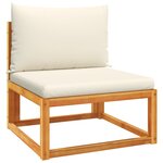 vidaXL Salon de jardin avec coussins 4 Pièces bois d'acacia massif