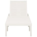 vidaXL Chaise longue plastique blanc