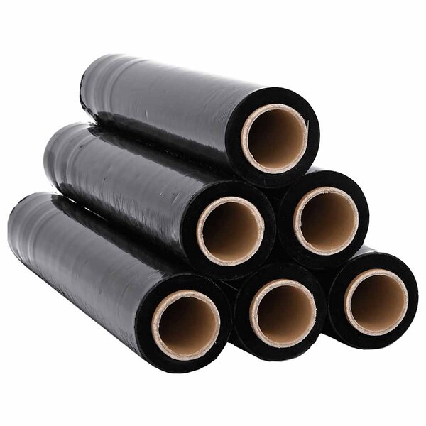 vidaXL Film étirable 6 Pièces noir 20 μm 50 cm x 150 m